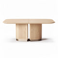 Round wooden table with ribbed legs 150 x 150 x 75cm natural finish