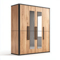 Wood and engineered wood modern storage cabinet with two doors 80 x 40 x 120cm