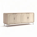 Modern sideboard storage cabinet in beige wood finish 150 x 40 x 70cm
