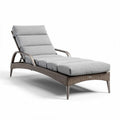 Outdoor lounge chair with adjustable backrest grey cushion wicker frame 190 x 70 x 30cm