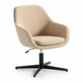 Swivel accent chair with fabric upholstery and black metal base 75 x 70 x 85cm